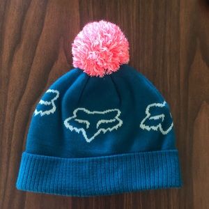 Fox Racing Pom Pom beanie pink white turquoise
